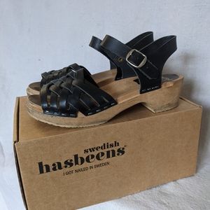 Swedish Hasbeens Women's Sandals, Black, EU 39 US 9